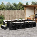 Vidaxl Garden Dining Set With Cushions Black Poly Rattan