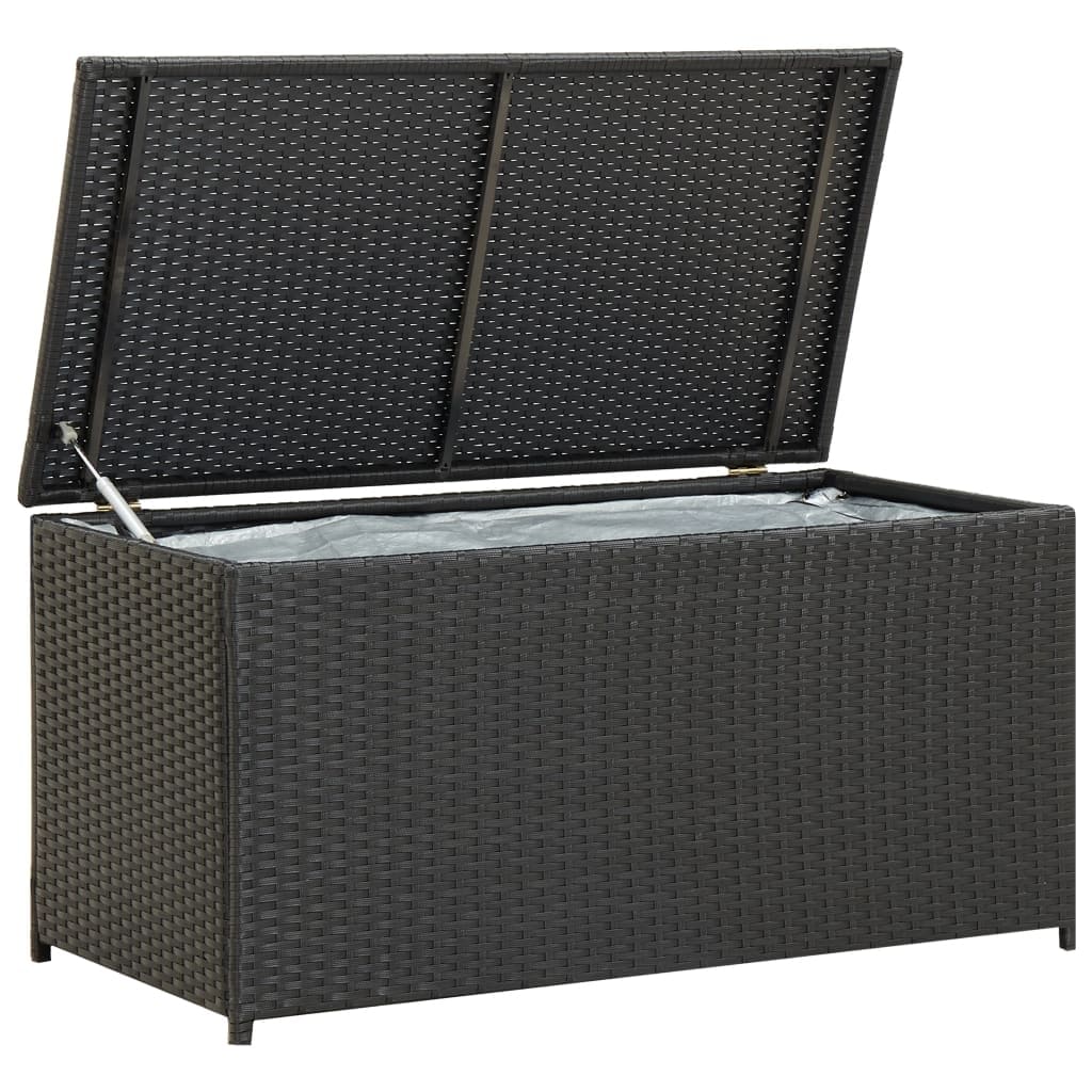 Vidaxl Garden Storage Box Poly Rattan 39.3 X19.6 X19.6 Black