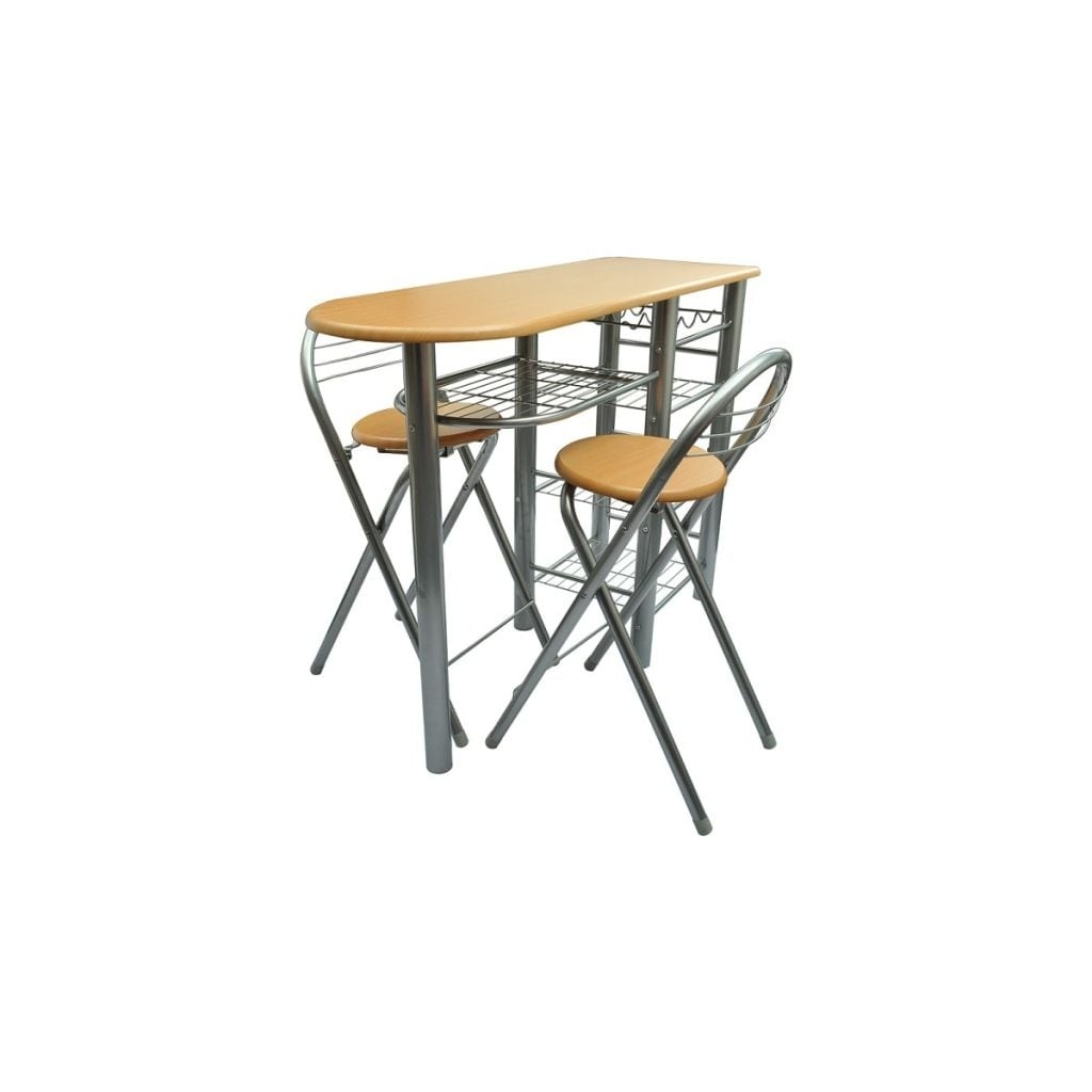 Vidaxl Kitchen Breakfast Bar Table And Chairs Set Wood