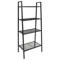 Vidaxl Ladder Bookcase 4 Tiers Metal Black Plant Display Stand Bookshelves