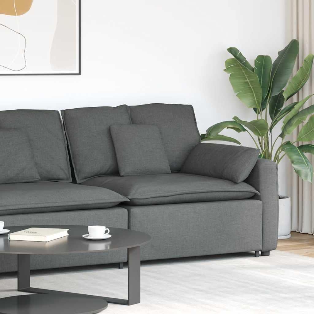 Vidaxl Modular Sofa Armrest End Module With Cushions Dark Gray 39.4 44.1 X 41.3 X 25.2