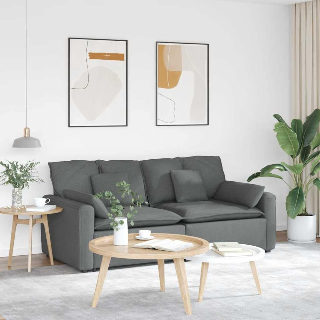 Vidaxl Modular Sofa With Cushions Dark Gray 88.2 X 41.3 X 25.2