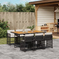 Vidaxl Outdoor Dining Set Black Cream White 41.7 X 64.9 X 28.7 In