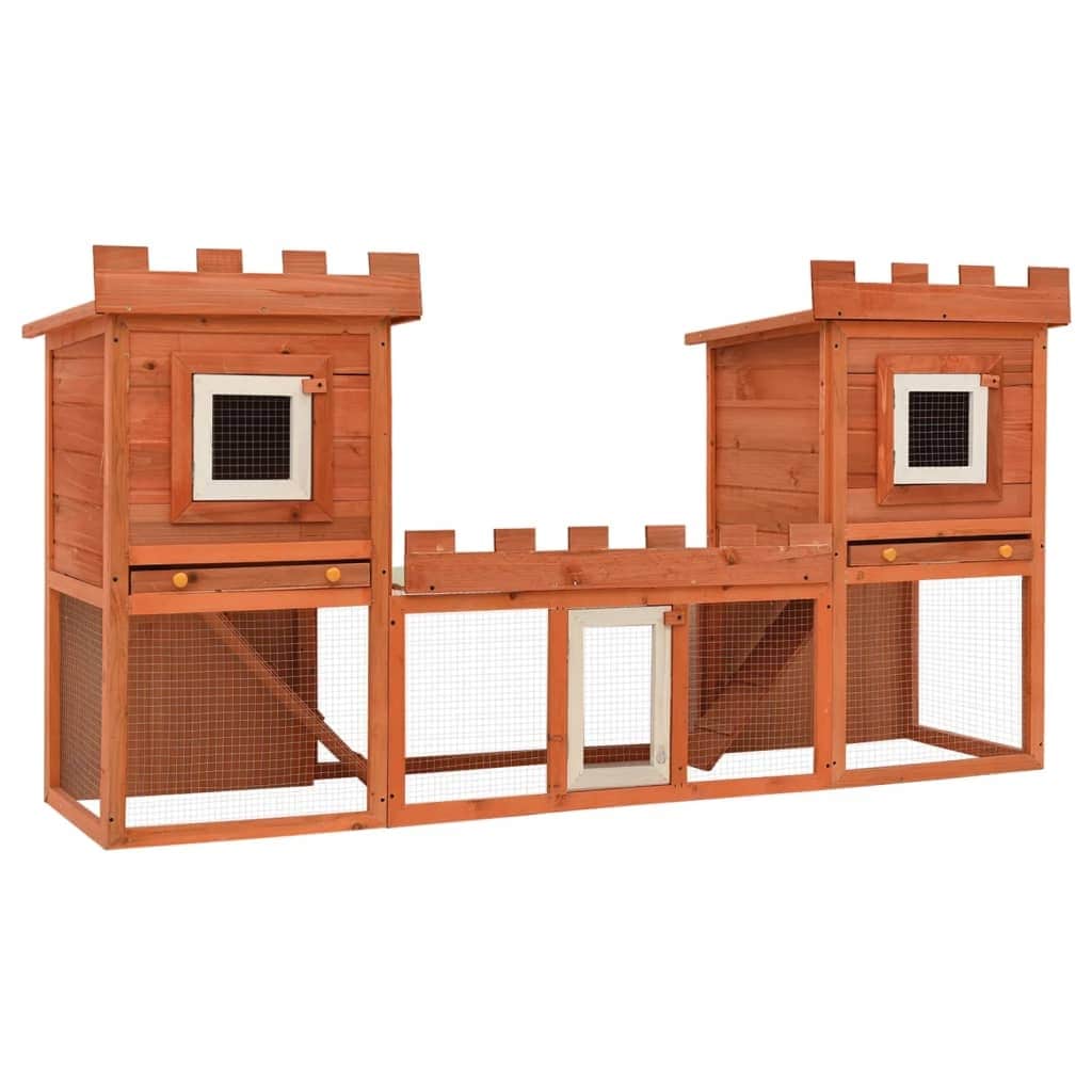 Vidaxl Outdoor Large Rabbit Hutch House Pet Cage Double