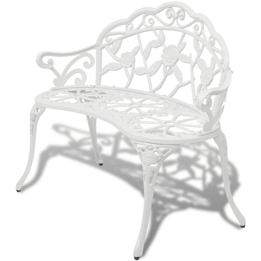 Vidaxl Garden Bench White Cast Aluminum