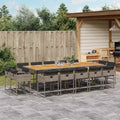 Vidaxl Patio Dining Set With Cushions Poly Rattan