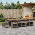 Vidaxl Patio Dining Set With Cushions Poly Rattan