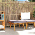 Vidaxl Garden Footstool With Cushion 23.6 X23.6 X11.4 Solid Acacia Wood