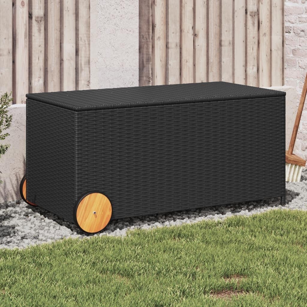 Vidaxl Garden Storage Box Poly Rattan 70.9 X35.4 X29.5 Gray
