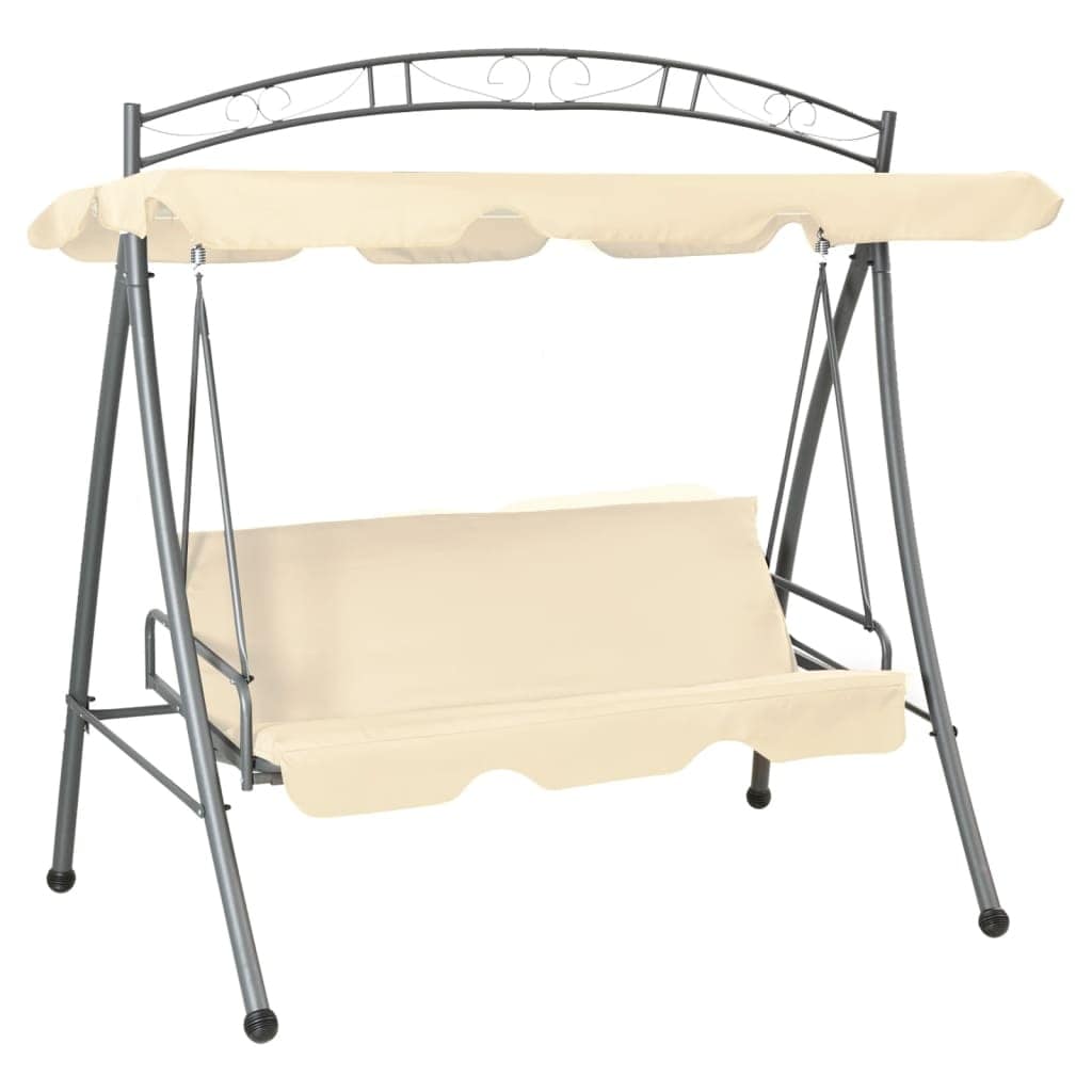 Vidaxl Outdoor Swing Chair With Canopy Sand White
