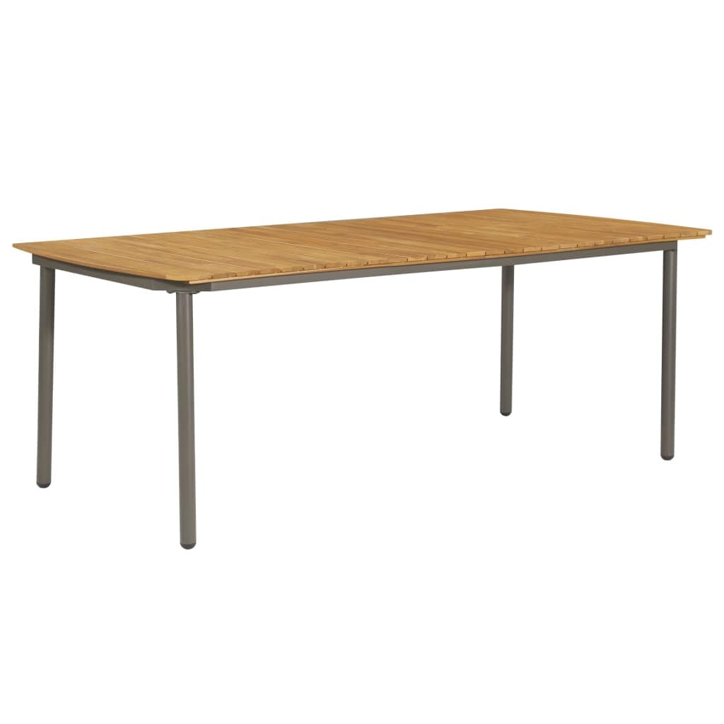 Vidaxl Outdoor Dining Table Solid Acacia Wood And Steel 2 Sizes