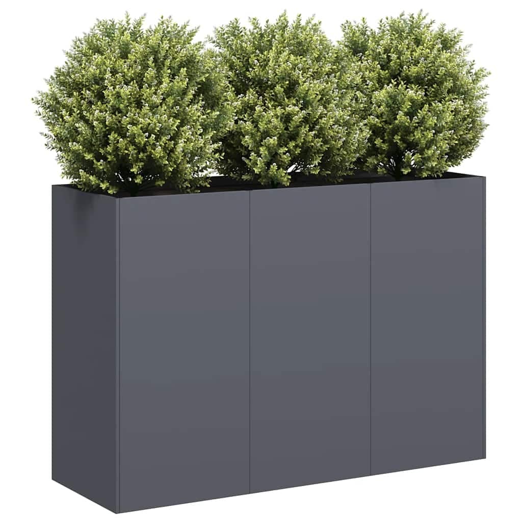 Vidaxl Planter Anthracite Cold Rolled Steel Large Durable Planter 15.7 X 47.2 X 31.5 In