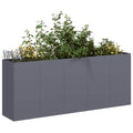 Vidaxl Planter Anthracite Cold Rolled Steel Large Decorative Inlays 15.7 X 78.7 X 31.5 In