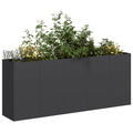 Vidaxl Planter Black Cold Rolled Steel Large Durable Planter 15.7 X 78.7 X 31.5 In