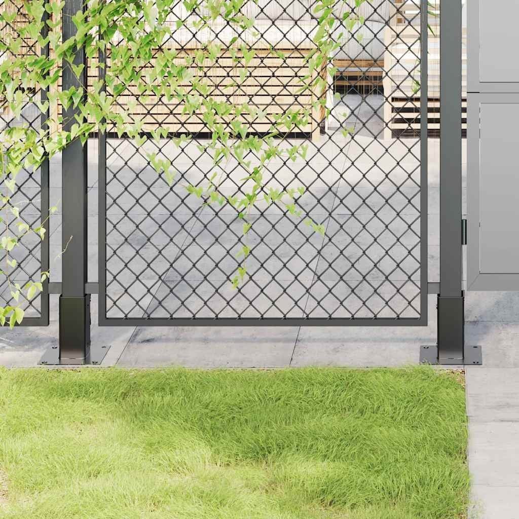 Vidaxl Post Bases Square Anthracite Powder Coated Steel