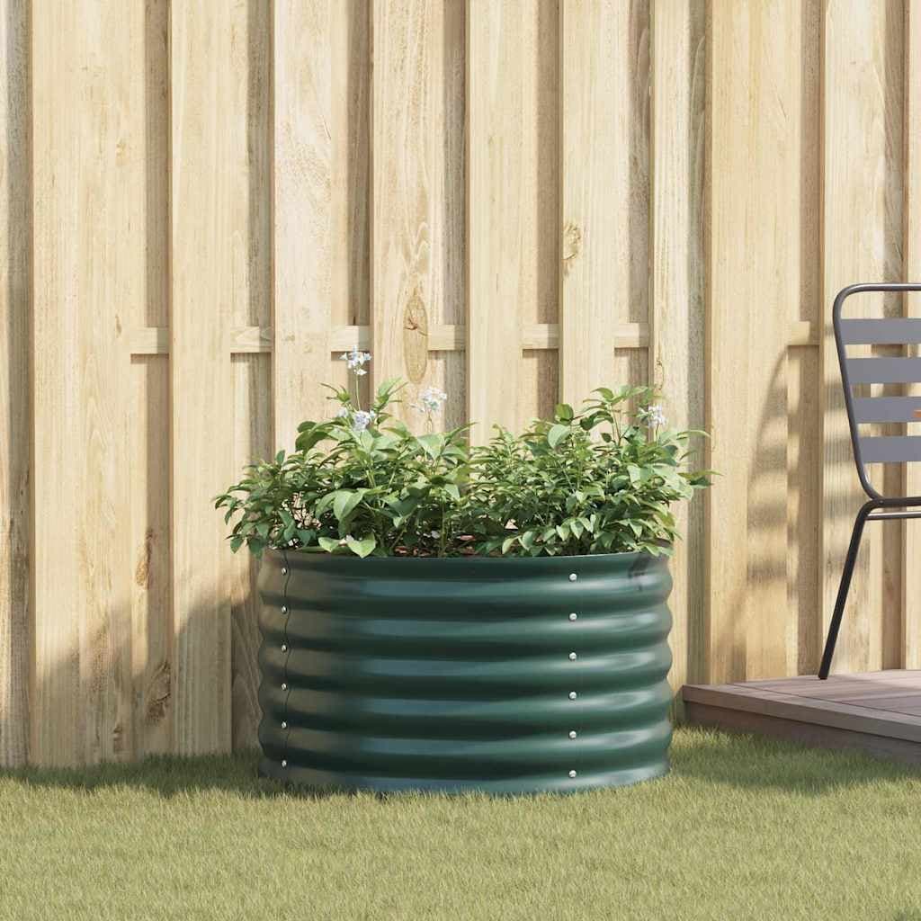 Vidaxl Raised Bed Green 31.50 X 31.50 X 17.32 In Steel 31.50 X 31.50 X 17.32 In