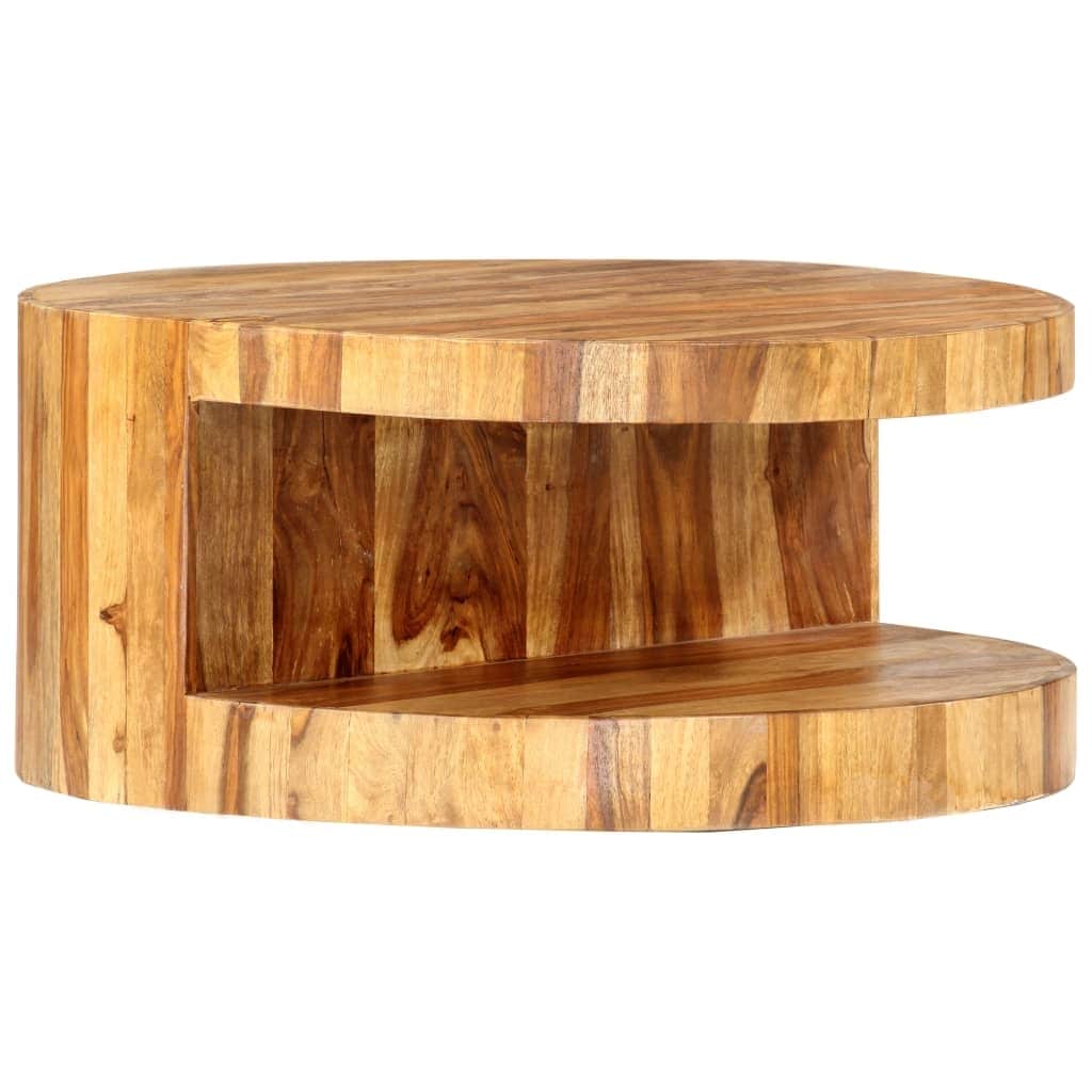 Vidaxl Round Coffee Table 25.6 X11.8 Solid Sheesham Wood