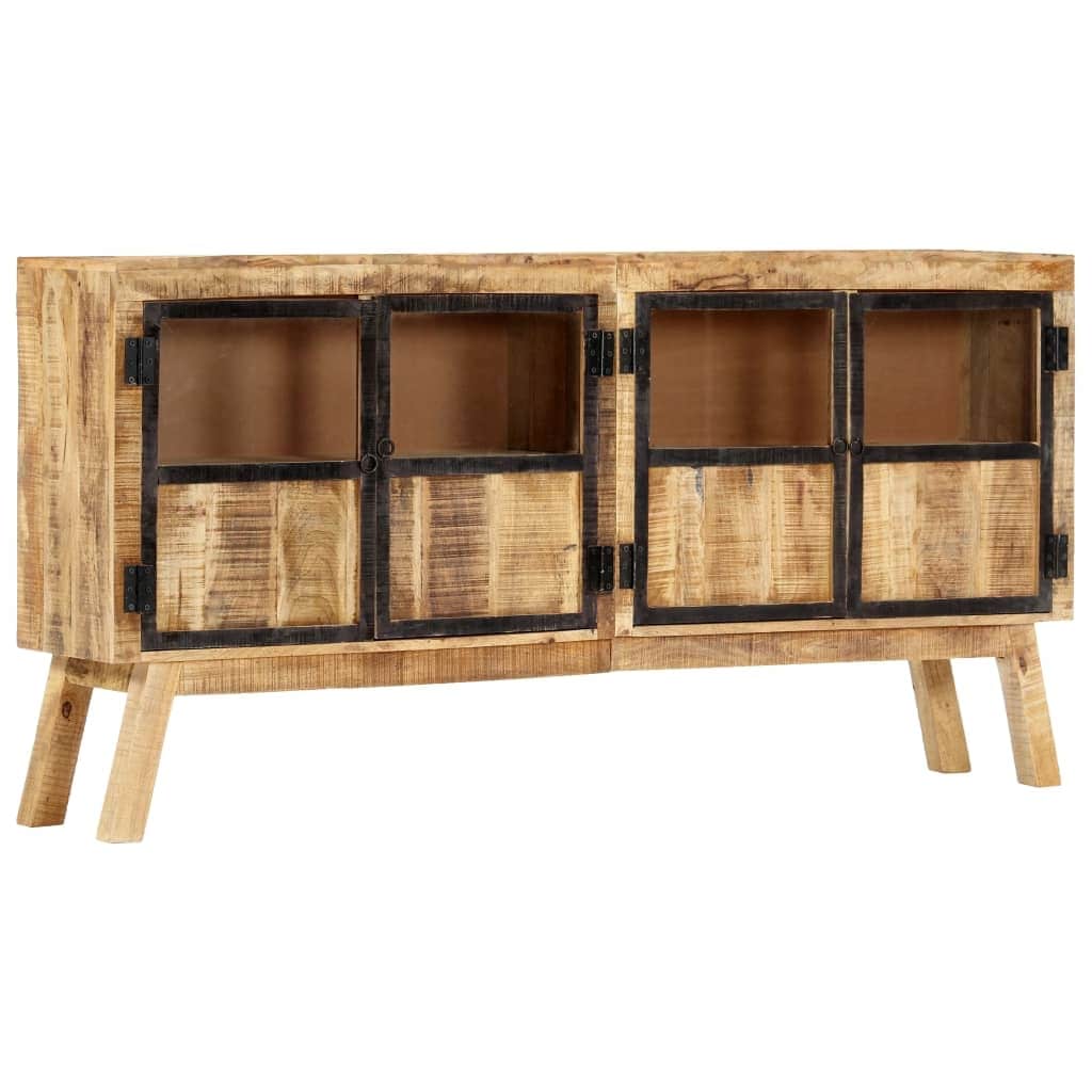 Vidaxl Sideboard Brown And Black 63 X11.8 X31.5 Rough Mango Wood