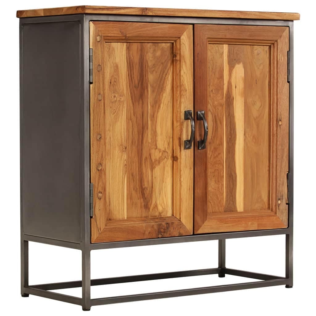 Vidaxl Sideboard Steel Recycled Teak Wood Rustic Storage