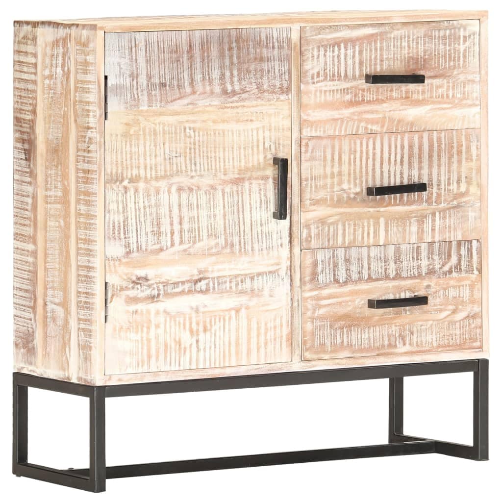 Vidaxl Sideboard White 28.7 X11.8 X29.5 Solid Acacia Wood