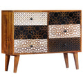 Vidaxl Sideboard With Printed Pattern 35.4 X11.8 X27.6 Mango Wood