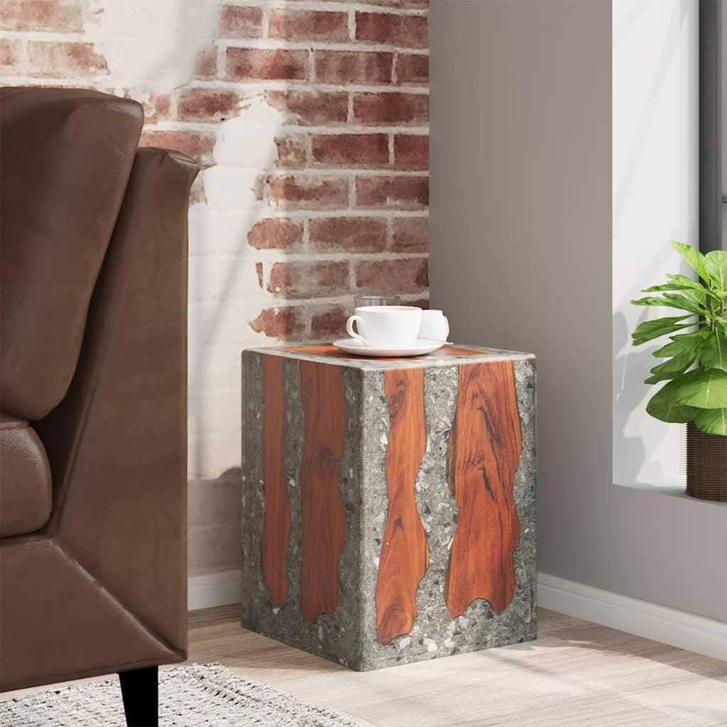 Vidaxl Stool Teak Resin 11.8 X11.8 X15.7