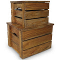 Vidaxl Storage Crate Set 2 Pieces Solid Reclaimed Wood