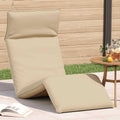 Vidaxl Sun Lounger Beige Oxford Fabric 100 Polyester Metal Frame 21.3 X 68.9 X 3.3 In