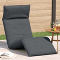 Vidaxl Sun Lounger Gray Oxford Fabric Metal Foam Large Collapsible 21.3 X 68.9 X 3.3 In