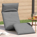 Vidaxl Sun Lounger Grey Oxford Fabric 100 Polyester Metal Foam 21.3 X 68.9 X 3.3 In