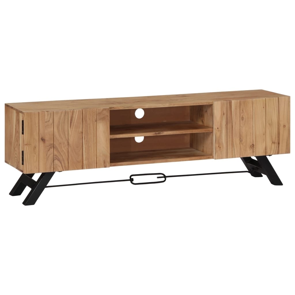 Vidaxl Tv Cabinet 55.1 X11.8 X17.7 Solid Acacia Wood