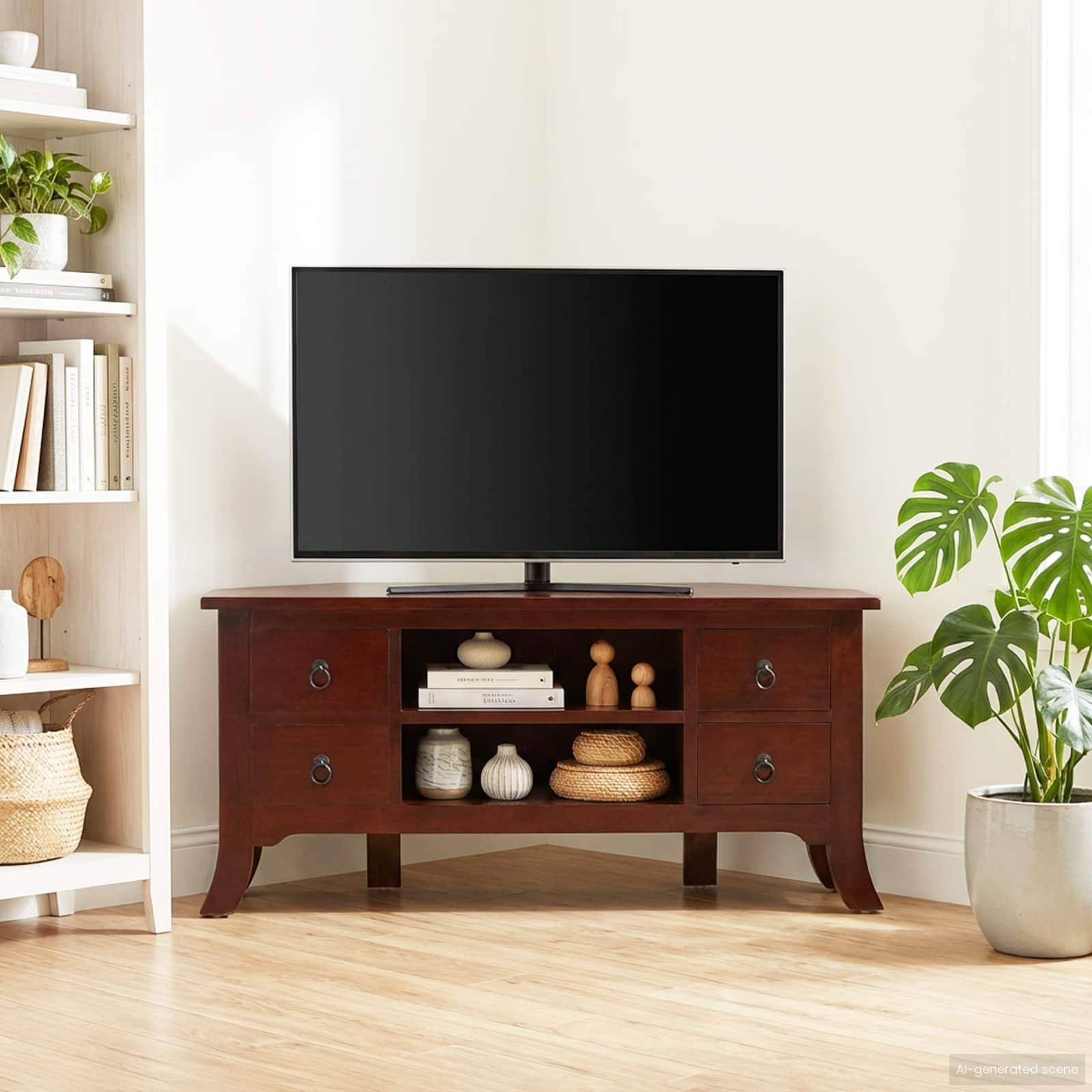 Vidaxl Tv Cabinet Brown 39.37 X 15.94 X 18.11 In Solid Mahogany Wood 39.37 X 15.94 X 18.11 In
