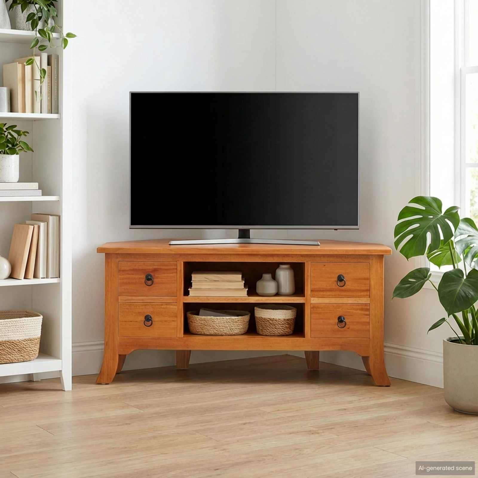 Vidaxl Tv Cabinet Natural 39.37 X 15.94 X 18.11 In Solid Mahogany Wood 39.37 X 15.94 X 18.11 In