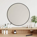 Vidaxl Wall Mirror Black Glass Pvc Wall Mounting Wall Mirror Circular 19.7 X 19.7 X 19.7 In