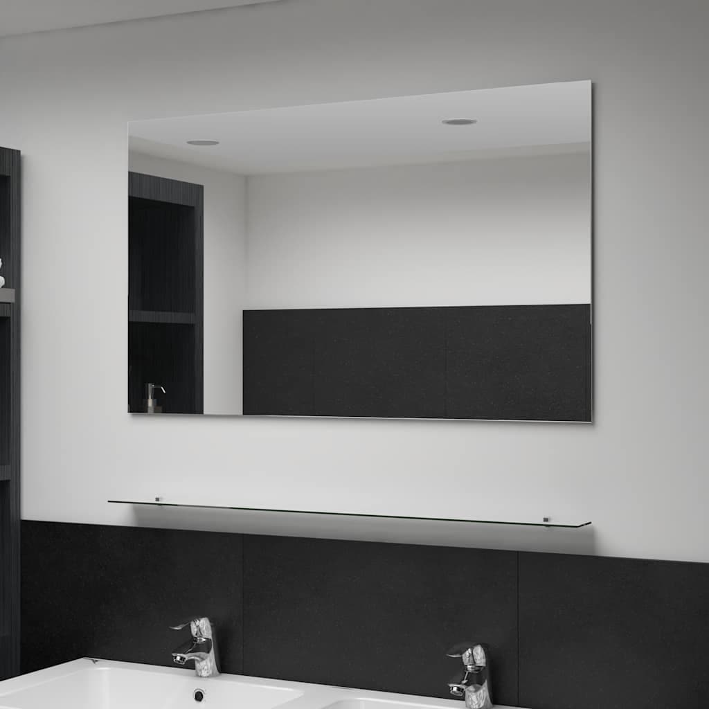 Vidaxl Wall Mirror With Shelves Wall Mounter Bathroom Living Room Tempered Glass 39.4 X 23.6 X 3.9 In