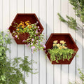 Vidaxl Wall Planter Set Of 2 Rusty Corten Steel Medium 18.1 X 18.1 X 15.7 In.
