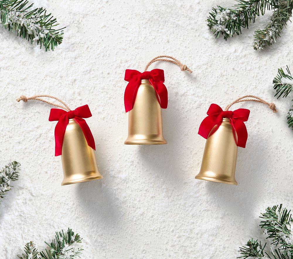 Pottery Barn Kids Vintage Gold Bell Ornaments (15 cm), Set of 3