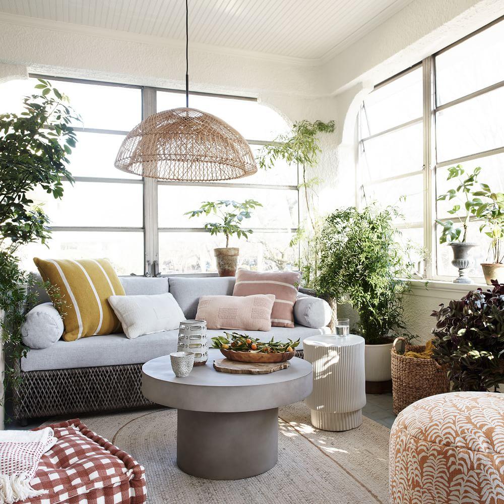 Volume Round Pedestal Coffee Table - Concrete
