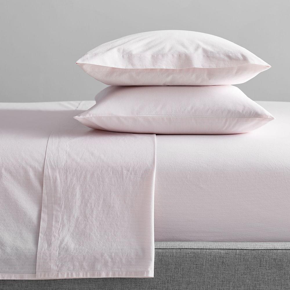 Washed Cotton Double Stripe Sheets - Vintage Rose