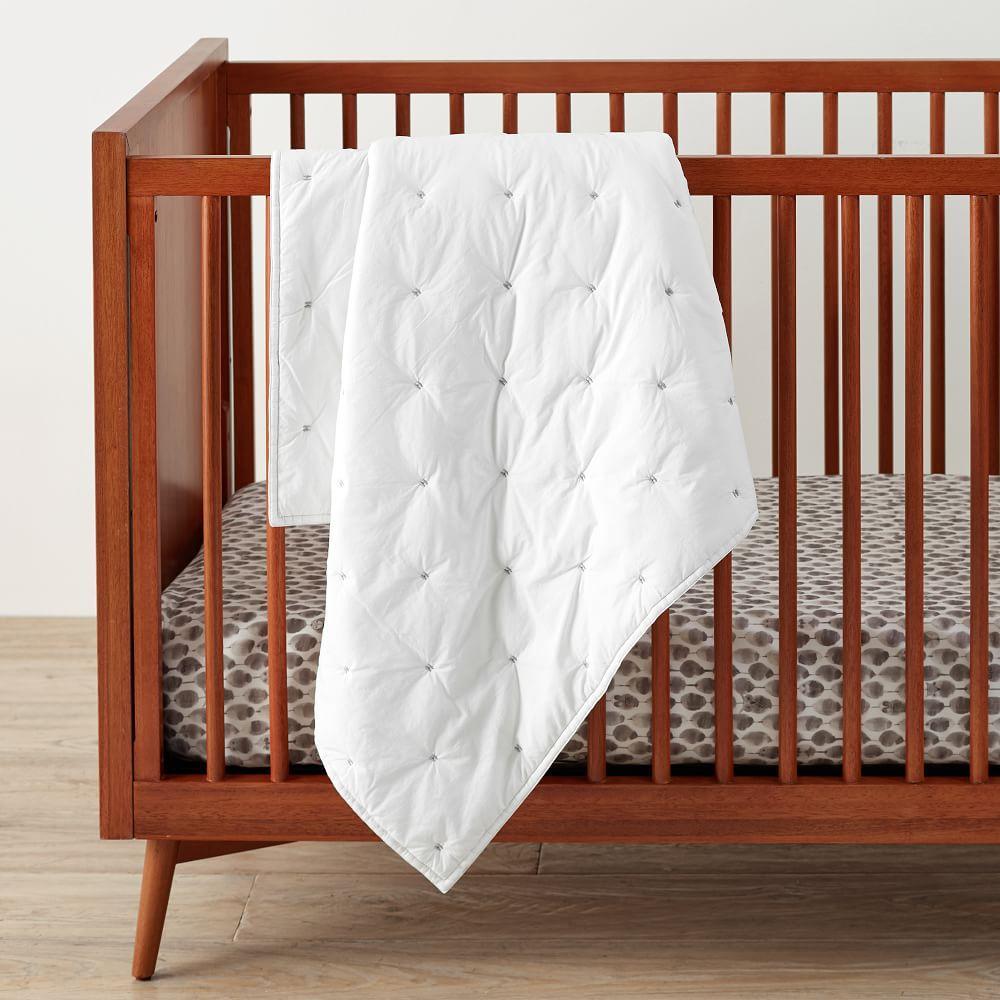 Washed Cotton Toddler Quilt - White