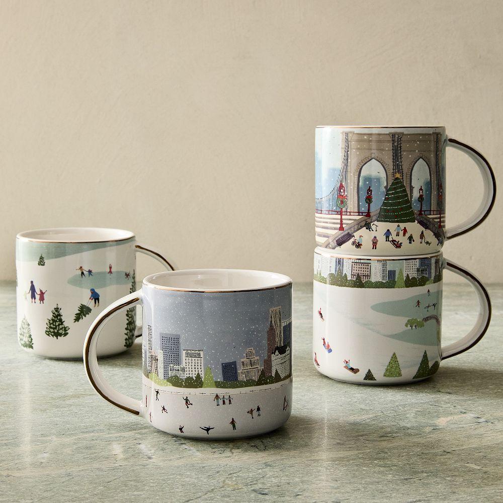Winter Activities Ceramic Mug Sets