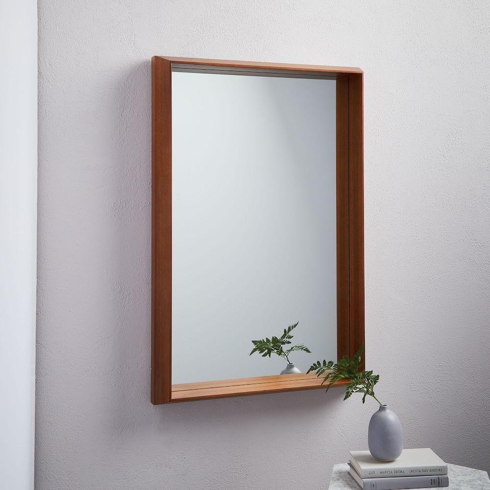 Wood Frame Ledge Wall Mirror