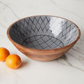 Wood + Monochrome Serving Bowl - Extra Large