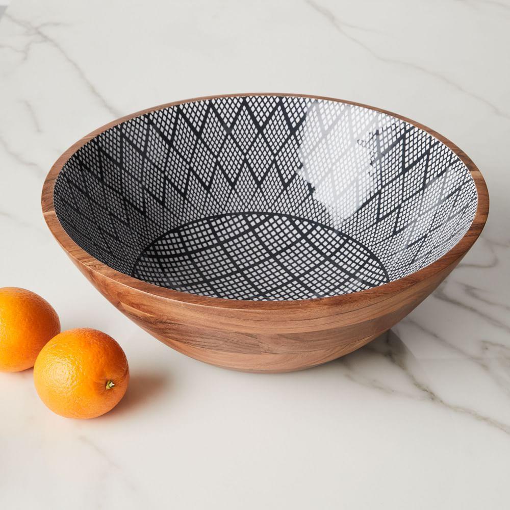 Wood + Monochrome Serving Bowl - Extra Large