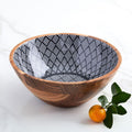 Wood + Monochrome Serving Bowl - Large