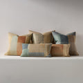 Woven Silk Patches Cushion Cover