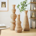 Woven Wicker Floor Vases